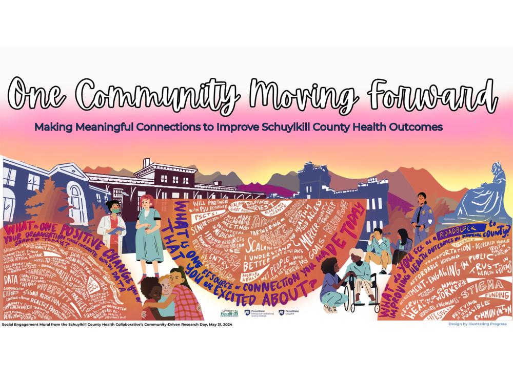 Social engagement mural from the Schuylkill county health collaborative’s community-driven research day