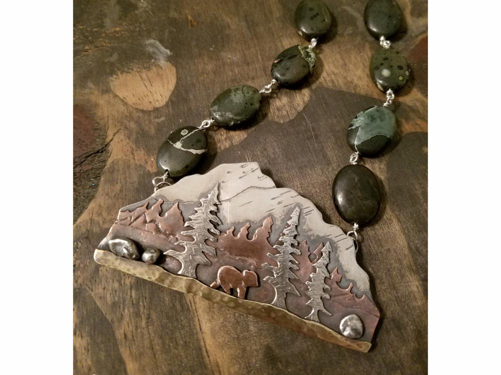 An example of a necklace made by Bobbi Shaffer, who will be the instructor for the upcoming jewelry making courses at Penn State DuBois.