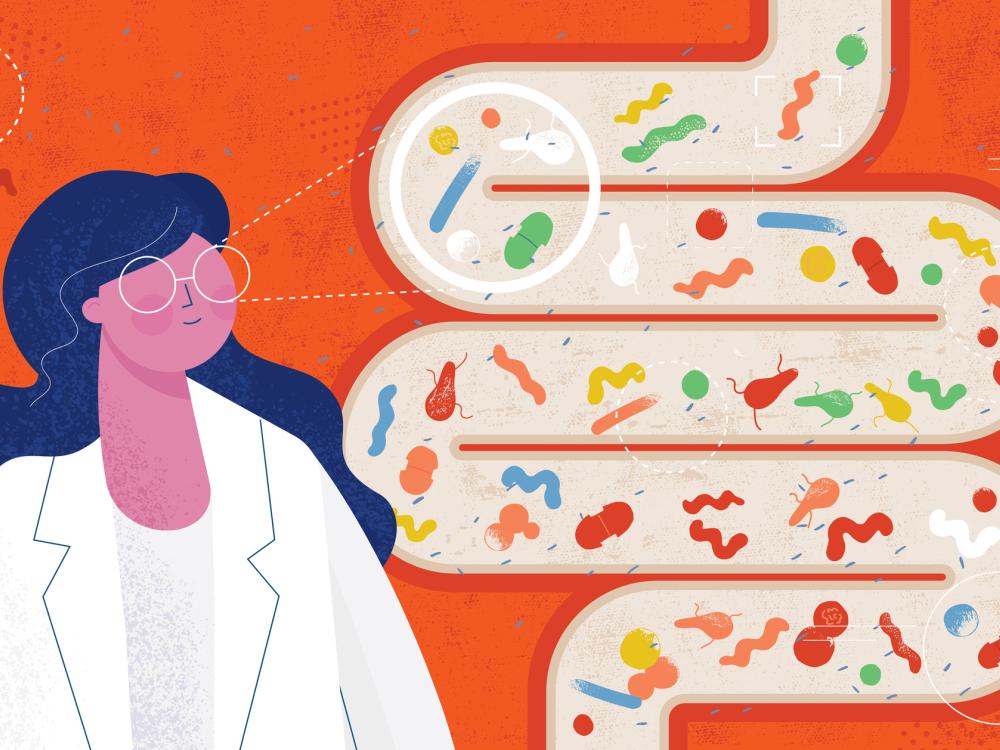 Illustration of gut microbiome