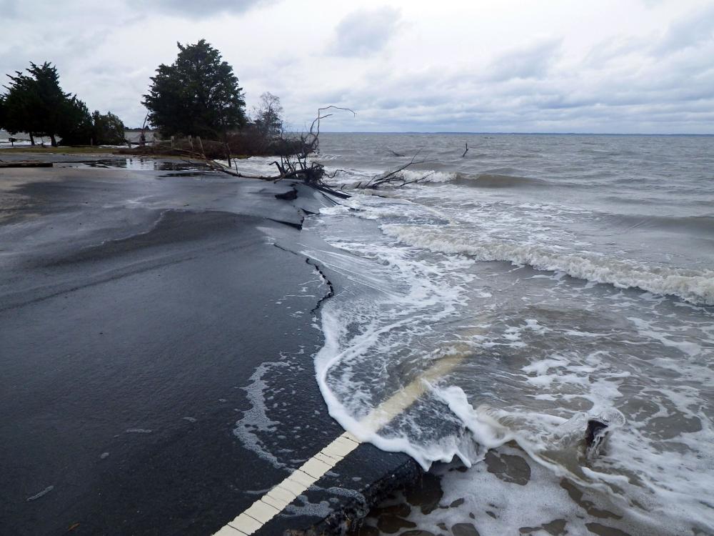 A flooded road