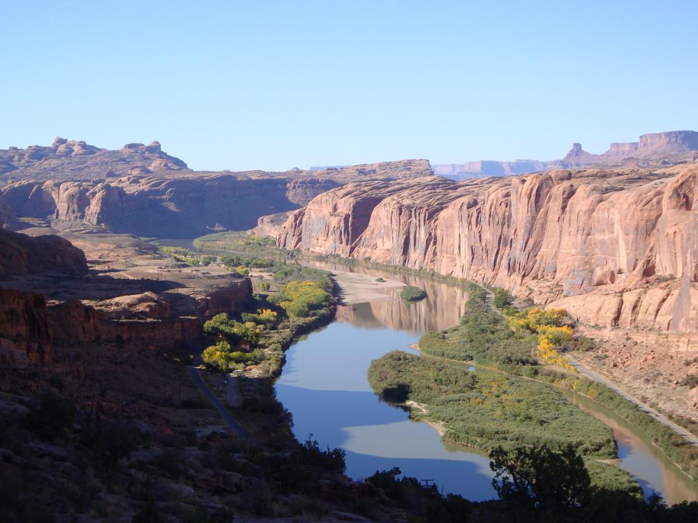 Water flowing on the Colorado River near Moab, Utah