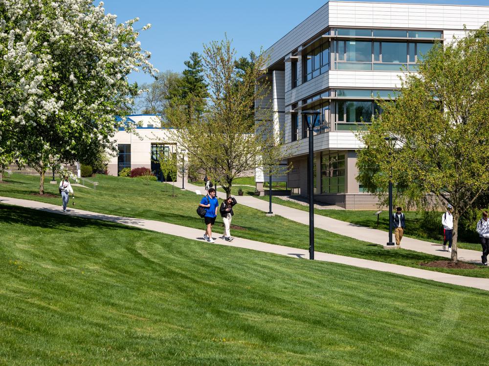 Photo of students walking on campus