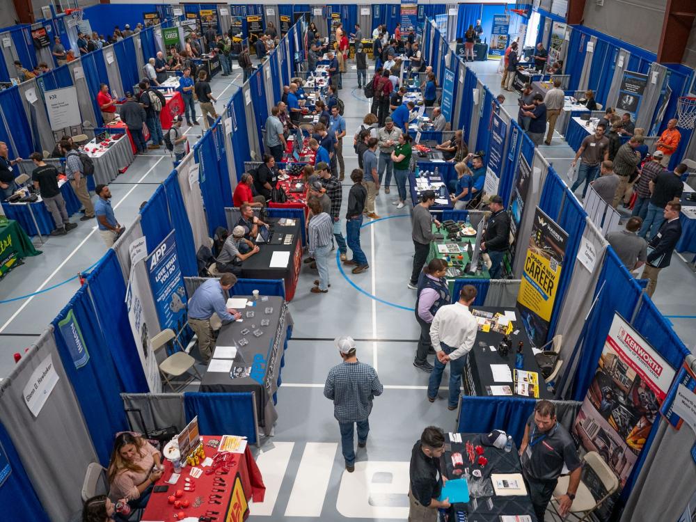 Booths at the Penn College Career Fair