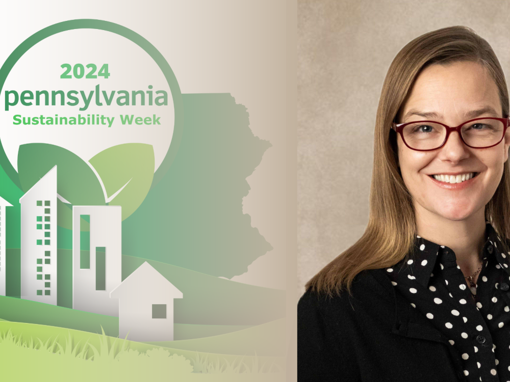 A woman next to the GreenGov logo
