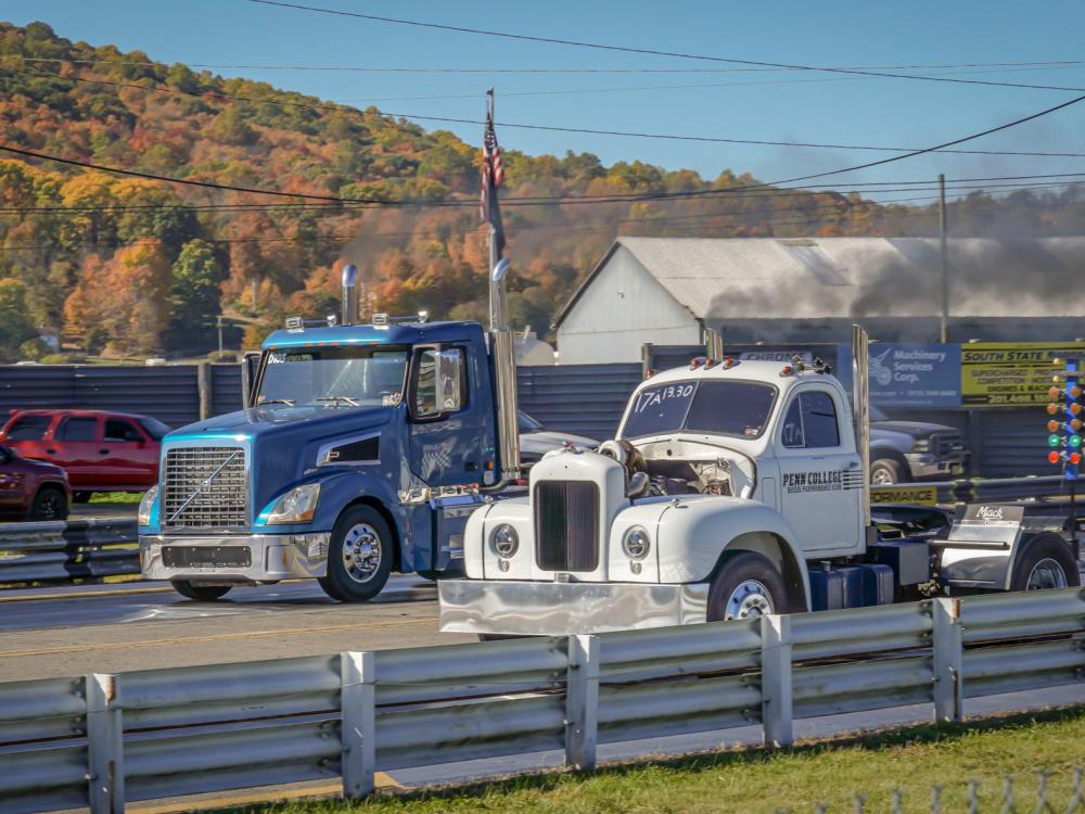 Two big trucks side by side