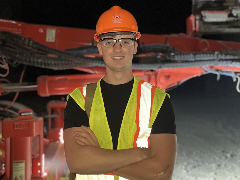 Penn State student Joshua Hasenau visits an underground mine in Somerset County
