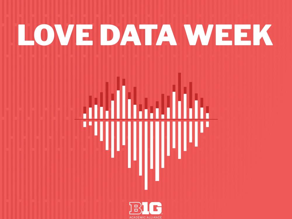 Heart-shaped graph that is the logo for Love Data Week