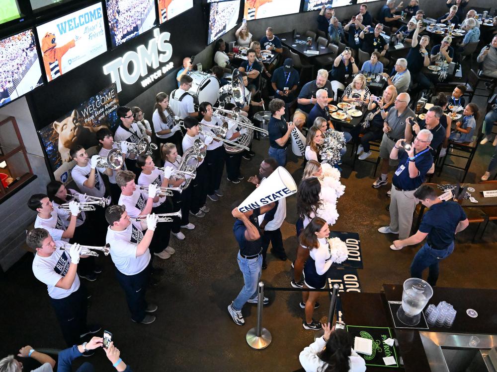 Penn State Pep Band and Spirit Squad perform for packed crowd