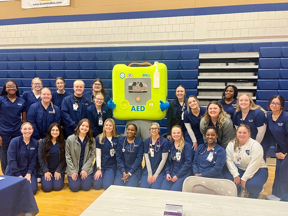 Nursing students in the Ross and Carol Nese College of Nursing at Penn State Altoona took part in the Anyone Can Help Awareness Fair on Thursday, Nov. 14, at the Hollidaysburg Area Senior High School.