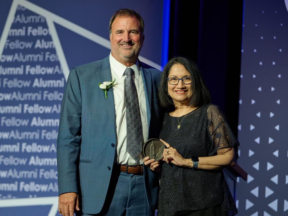 Dennis J. Prischak and Penn State President Neeli Bendapudi