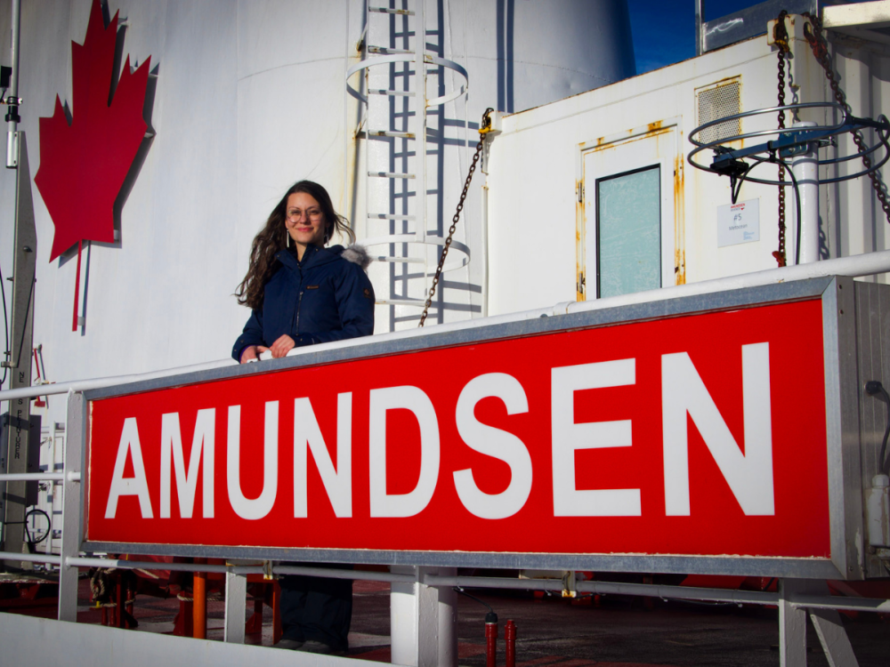 Ayse Akyildiz on board the Canadian icebreaker, CGS Amundsen