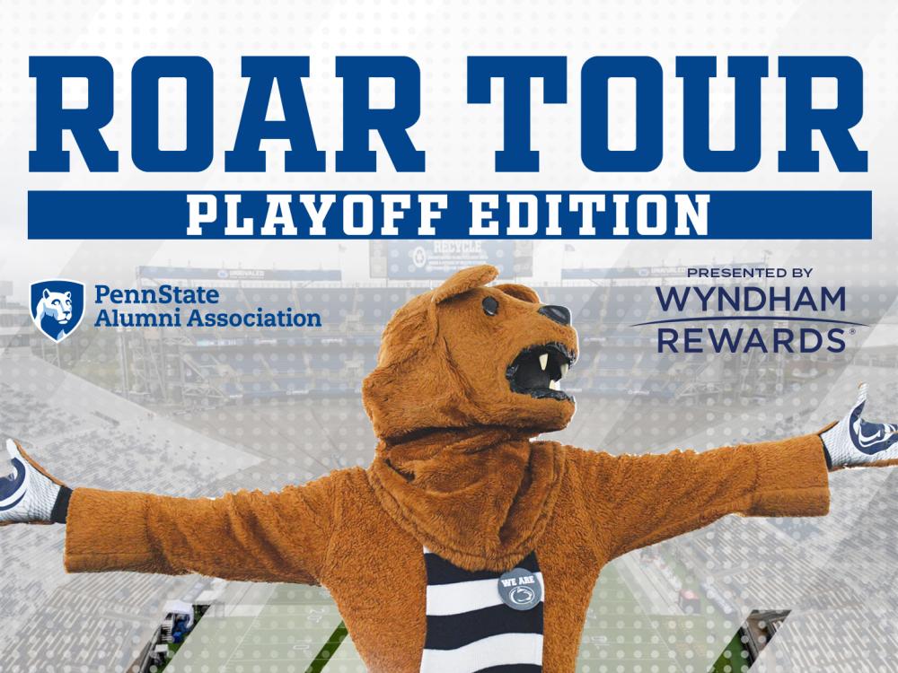 Roar Tour graphic with Nittany Lion