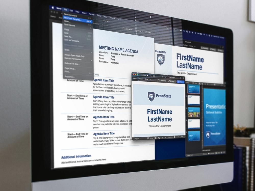 A computer screen showing templates for documents