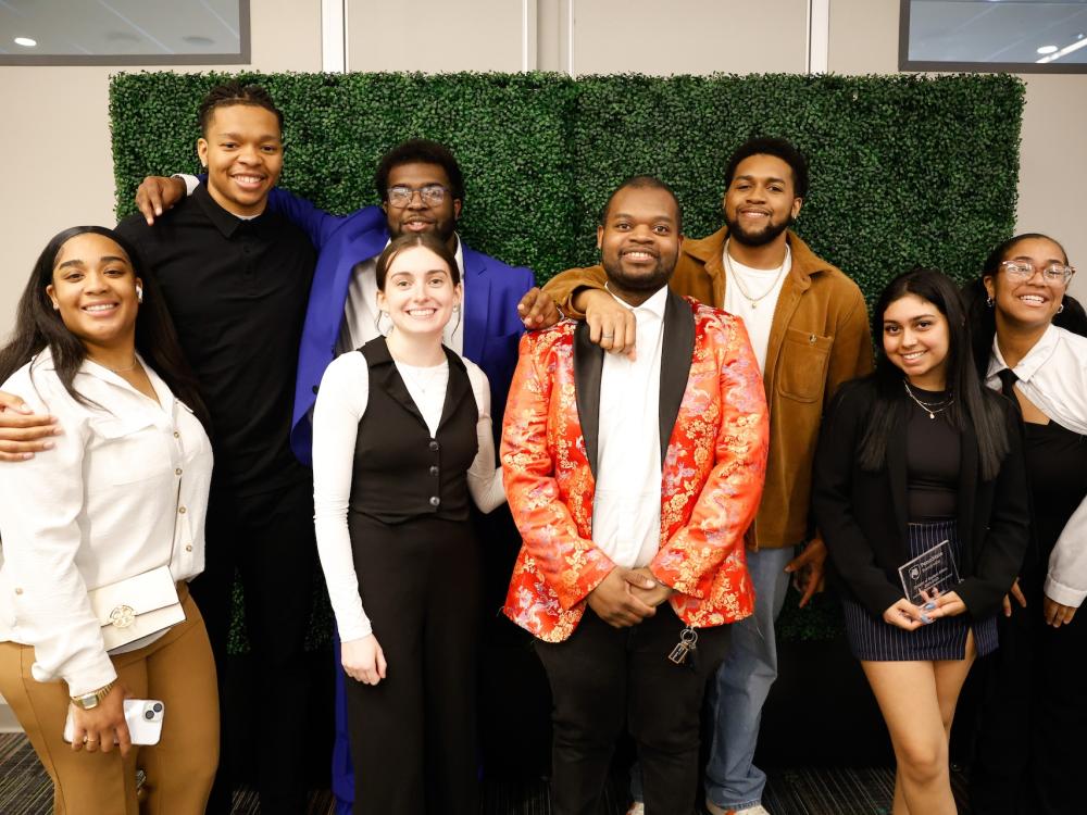 students posing for photo