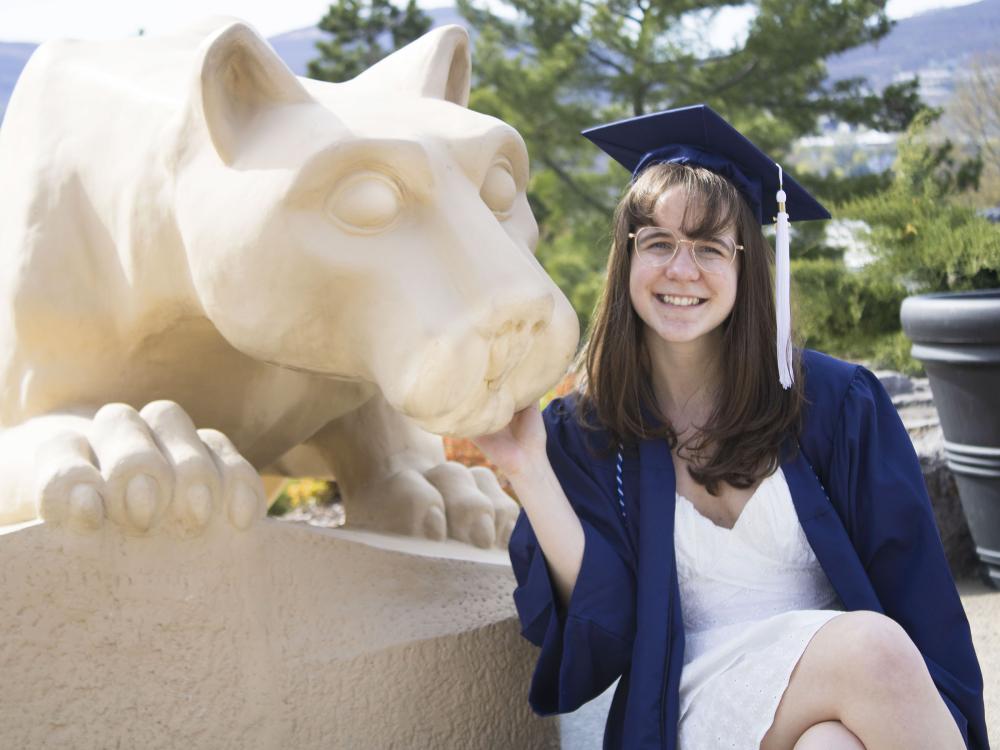 Student wearing commencement regalia