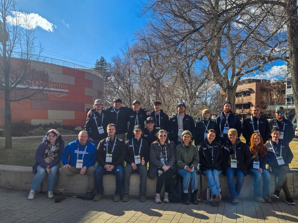 A group of students