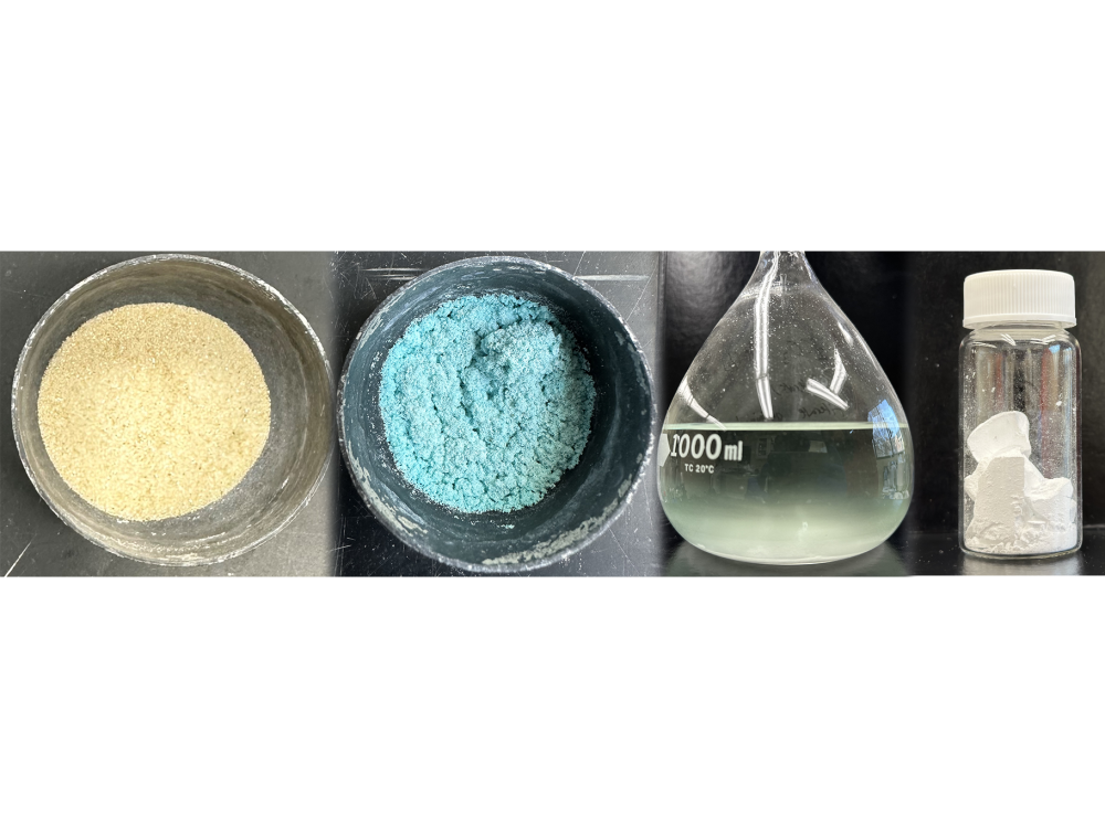 Four images showing the stages of lithium extraction