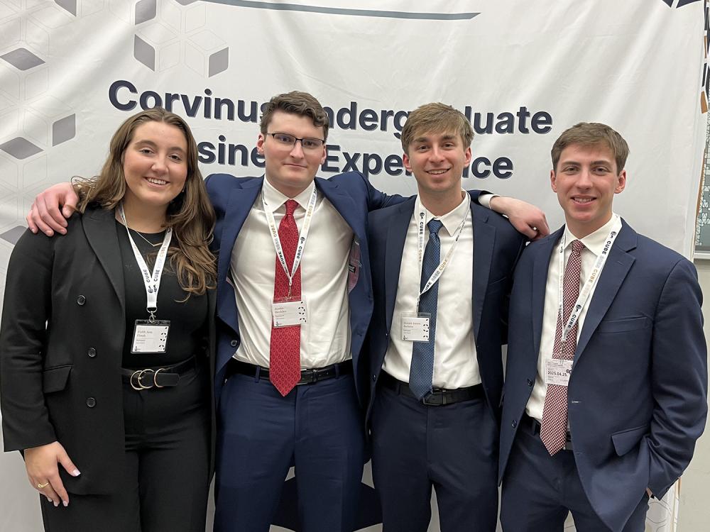 A photo of four Smeal students