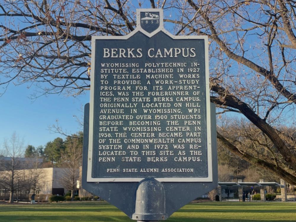 WPI historical marker with history