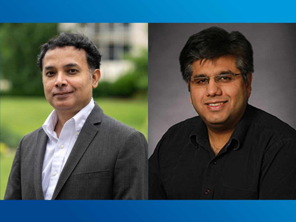 Two Penn State College of Engineering professors pose for separate headshots.