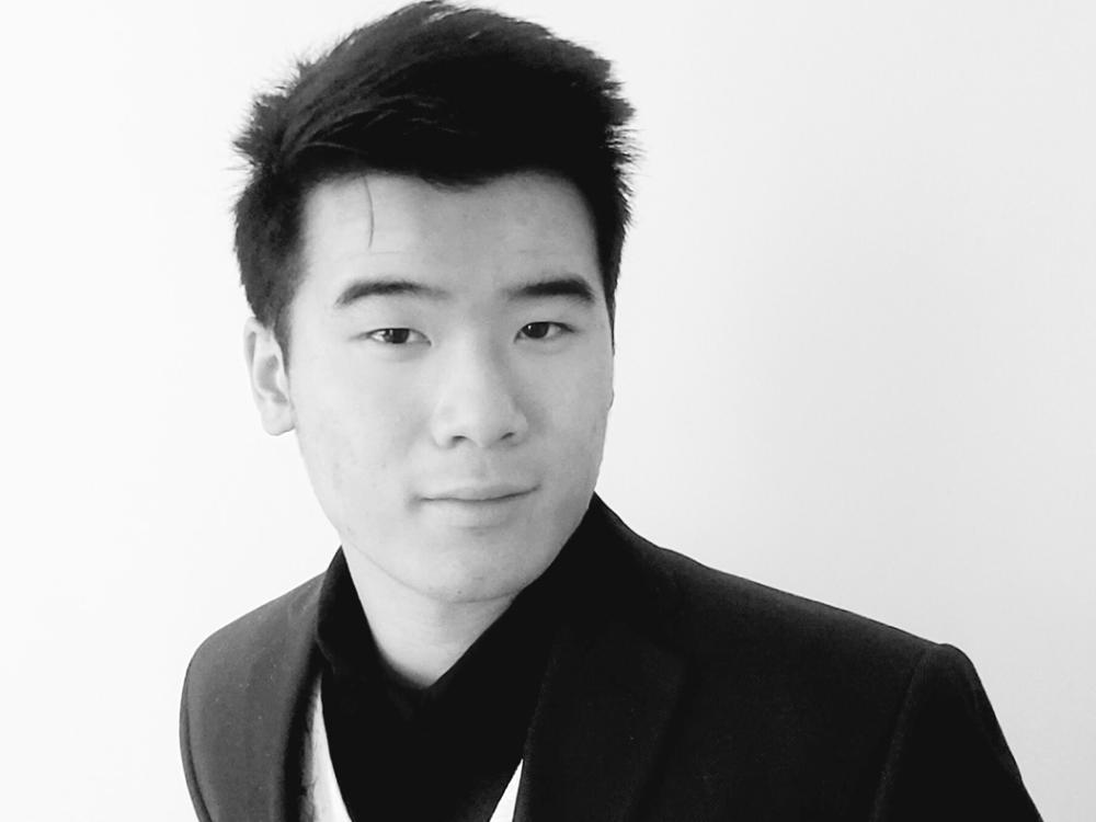 Black and white self photo of Jackie Zheng
