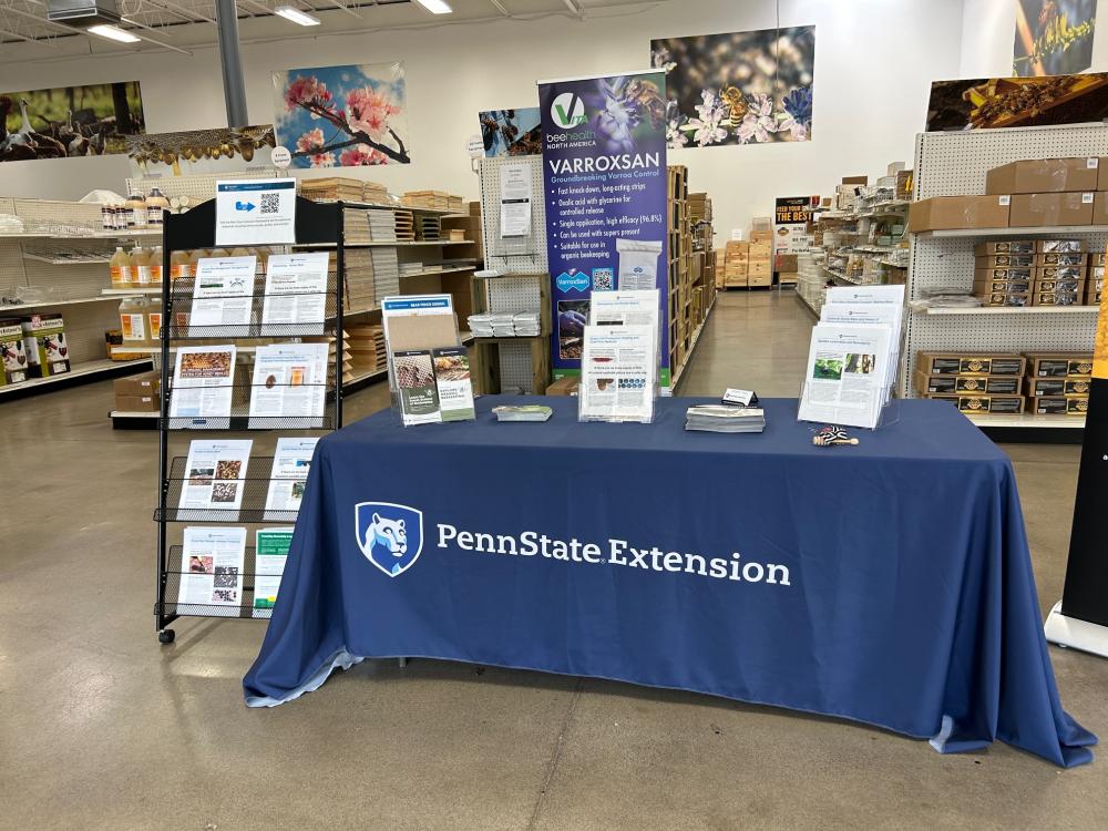 Mann Lake Table with Penn State Extension beekeeping resources