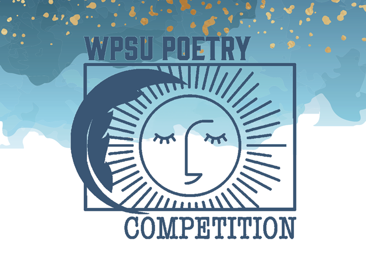 Blue graphic that reads WPSU Poetry Writing Competition
