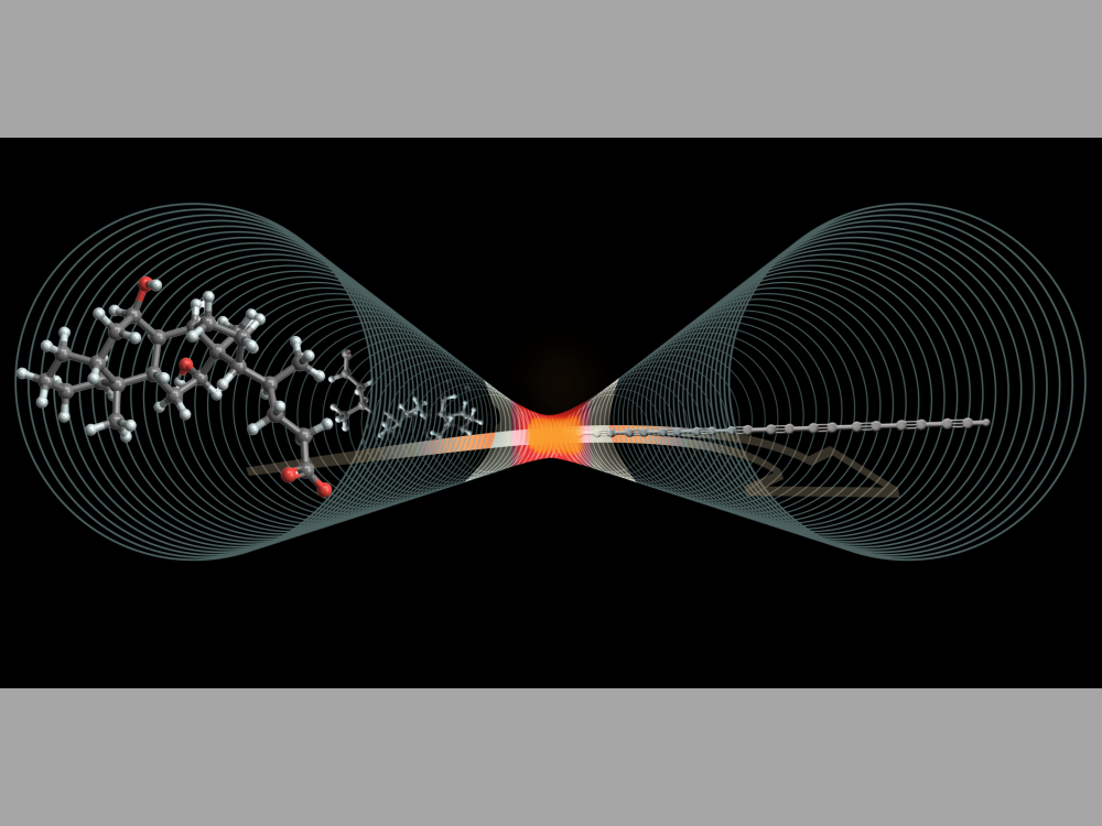 The image shows how special molecules break down when heated inside a tiny carbon tube, forming a perfectly straight chain of carbon atoms known as carbyne.