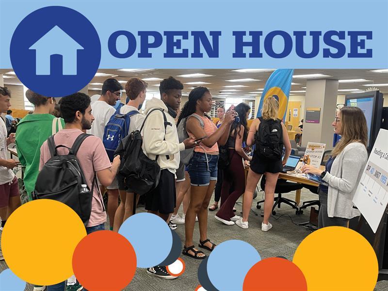 Students in line at Libraries Open House