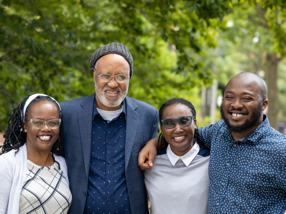 Graduate students in the African Studies Program gather with faculty member Sinfree Makoni.
