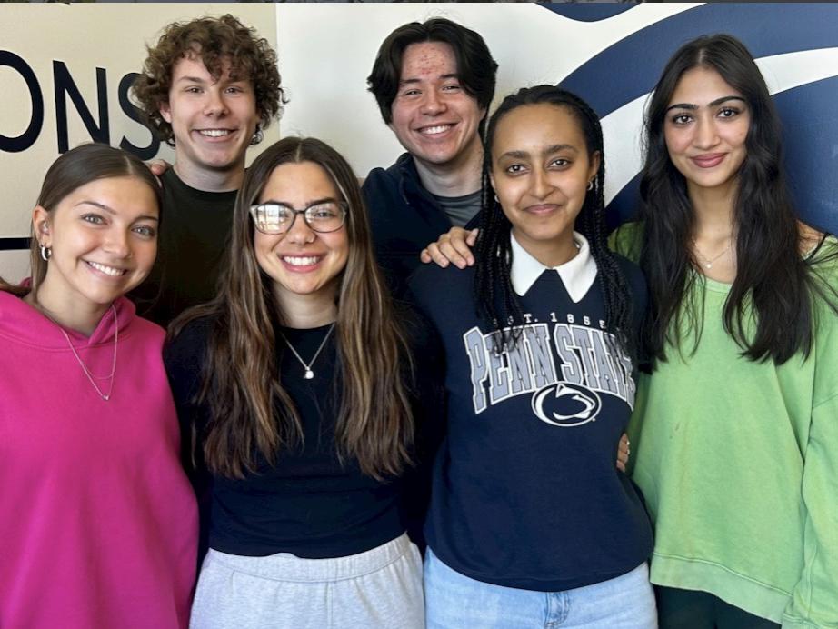Six student ambassadors pose at Penn State Behrend.