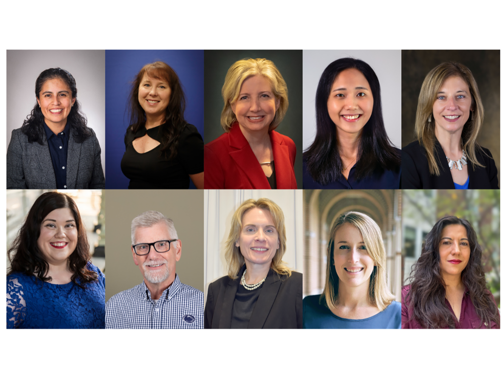 A composite of headshot of ten teachers