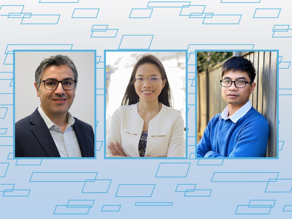 Headshots of three new faculty members