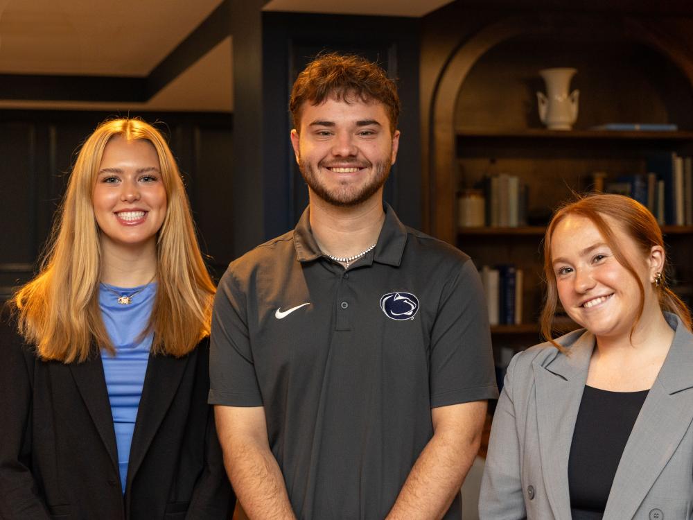First cohort of Kleppinger Government Relations Interns—Evelyn Chick, Hunter Steach and Miranda Nace