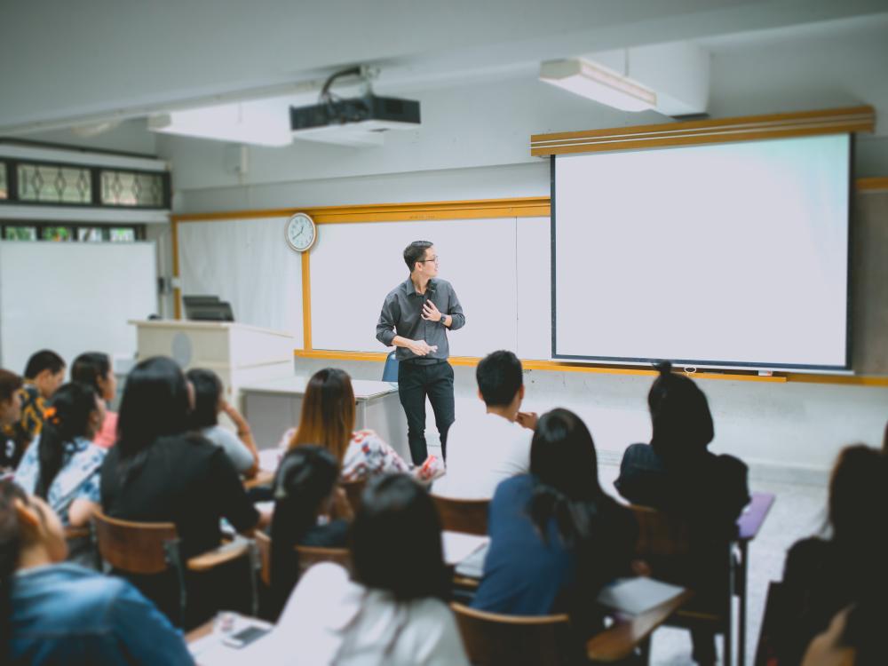 Teacher in front of a class