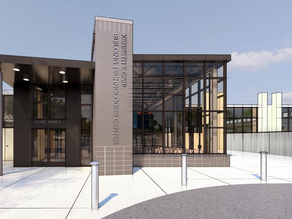 A rendering of a building annex