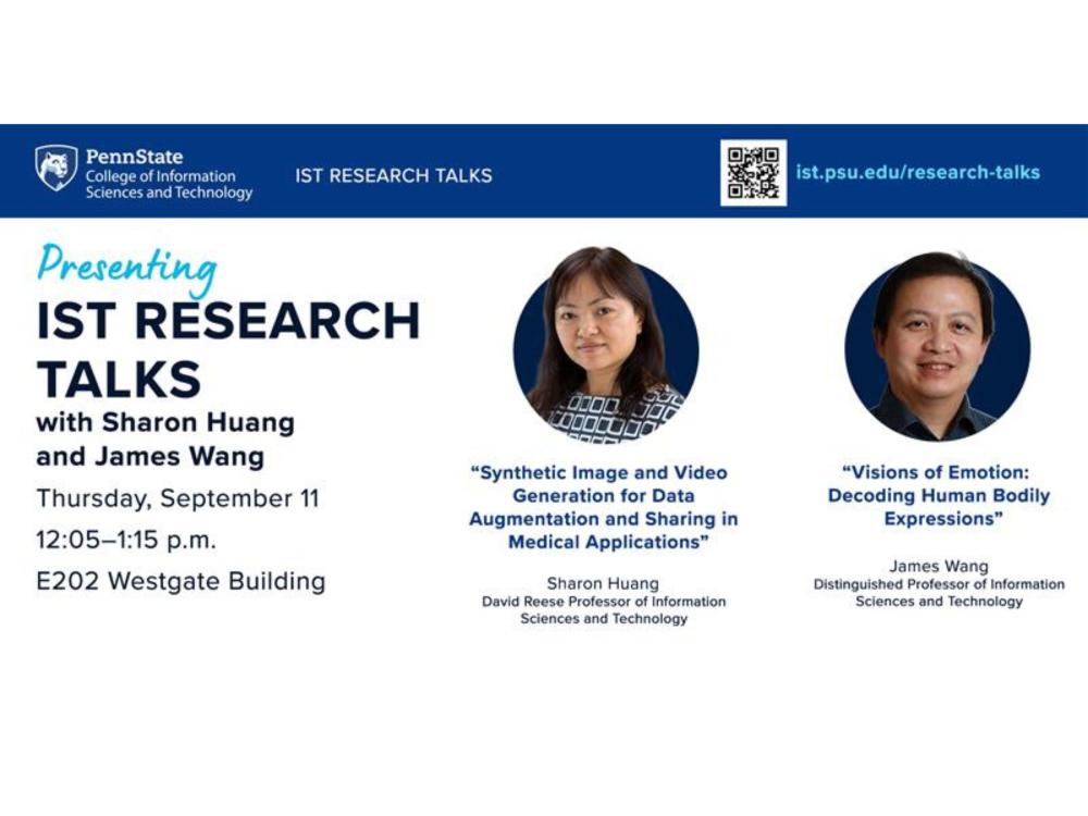 slide displays two researcher headshots and lecture titles
