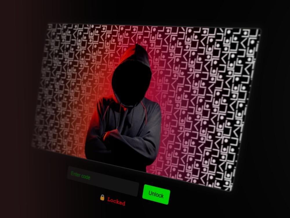 computer screen of mysterious code blocking access