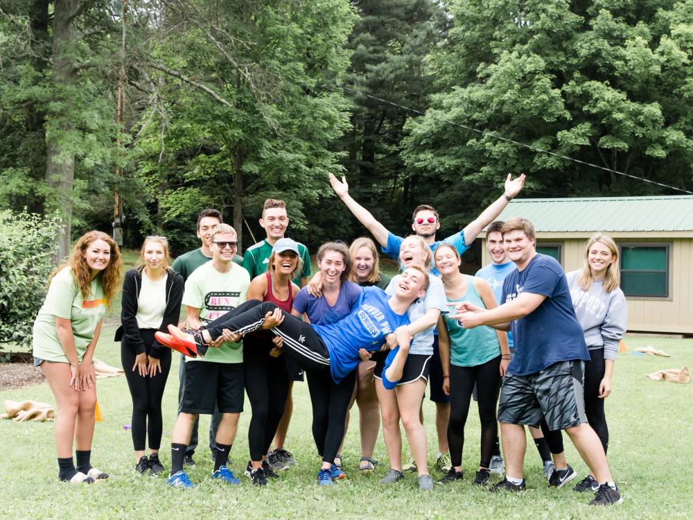 Group of students posing for photo at Stone Valley Recreation Area