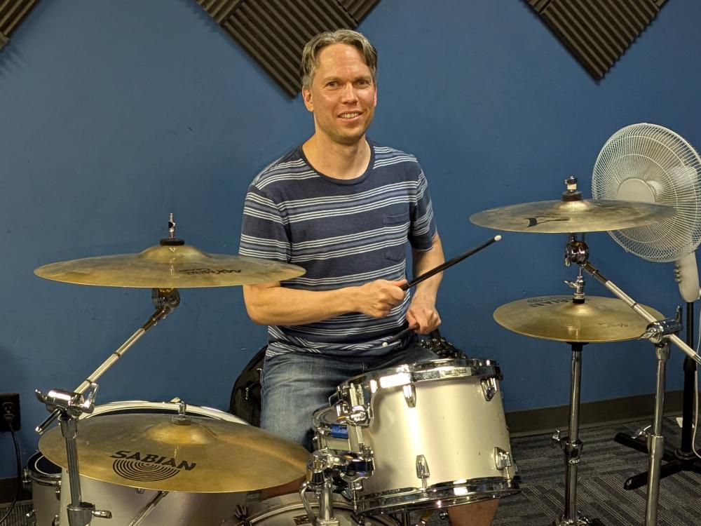 Michael Yatauro playing the drums