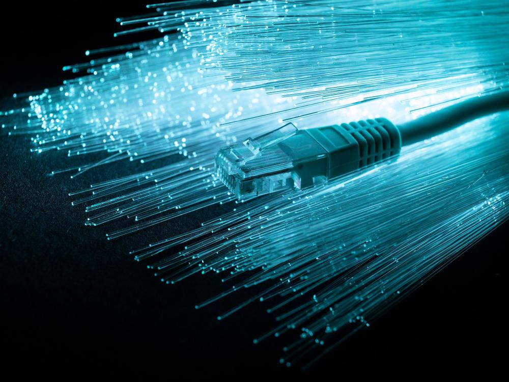 Illustration of fiber optic cable lines used for telecommunications
