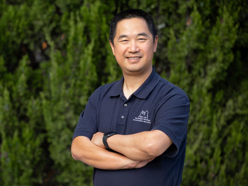 Wangda Zuo, professor in architectural and mechanical engineering, poses for a headshot.