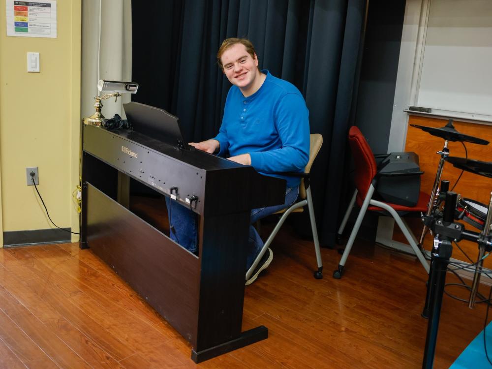 Tim McClure playing the piano
