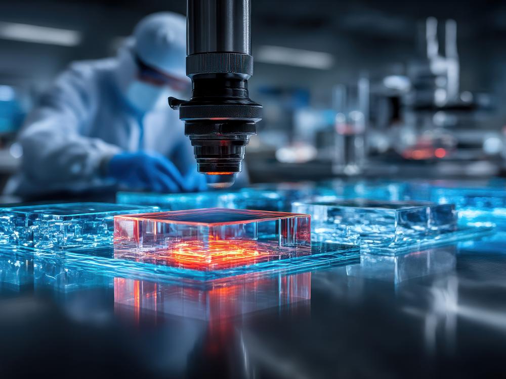 High-tech inspection of translucent squares