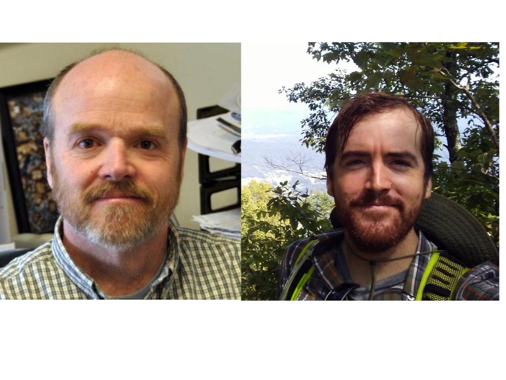 Research Professor Tim White, left, and postdoctoral scholar Nick Sullivan will deliver a talk Oct. 27 as part of the EarthTalks speaker series.