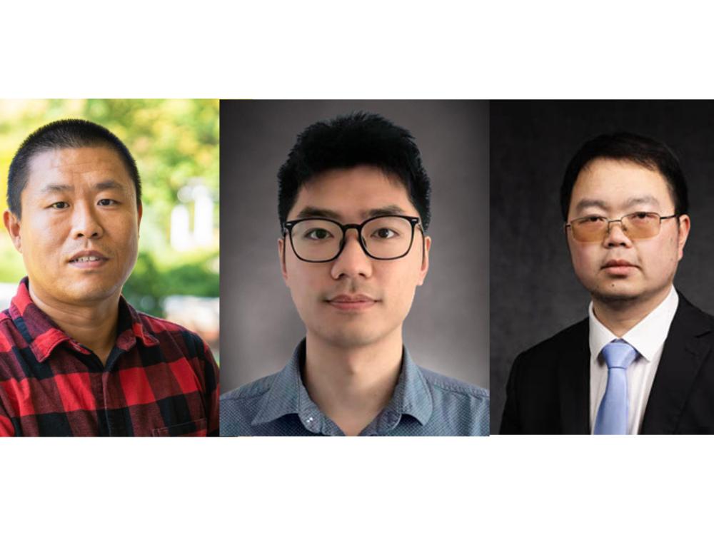 headshots of Wenrui Hao, Rui Zhang and Wenpeng Yin