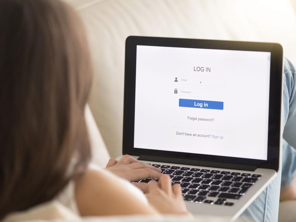 laptop login screen
