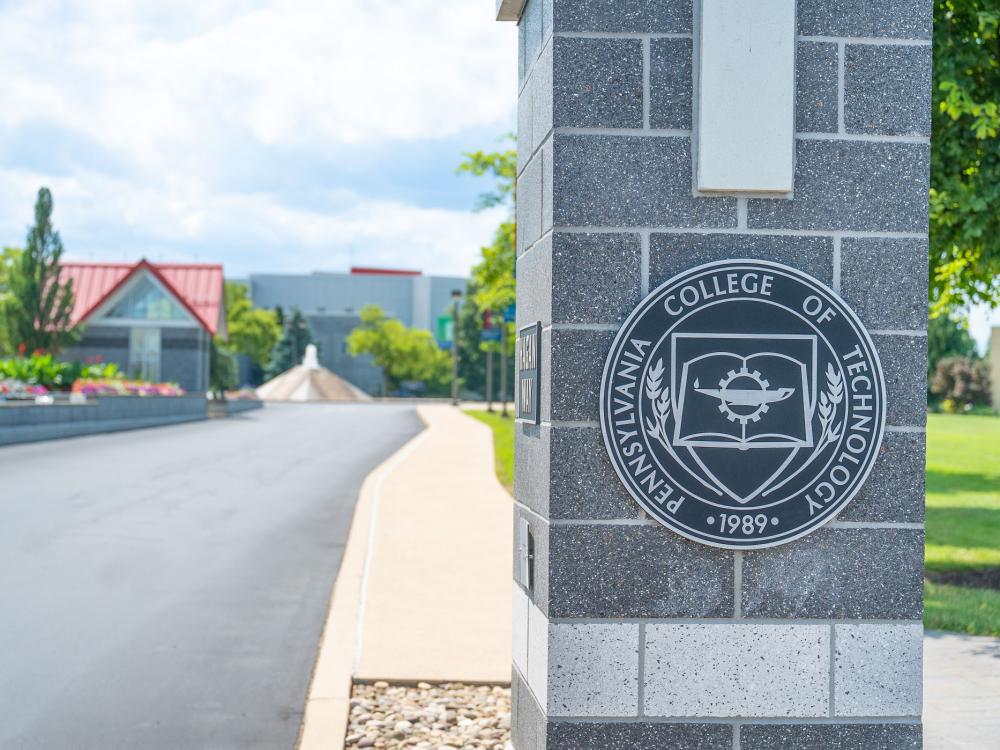 Penn College entrance pillar