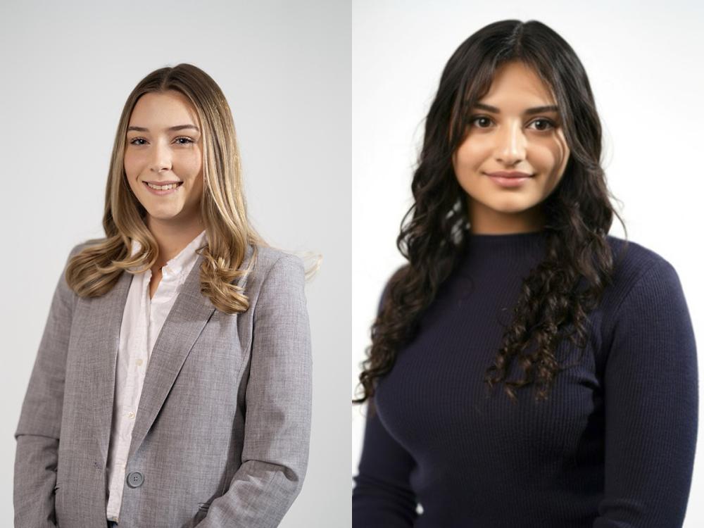 Headshots of Riley Fegley and Yusra Haroon 