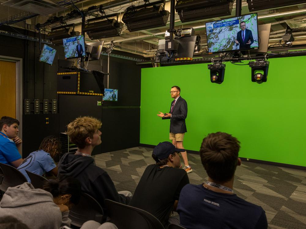 The WPSU-featured broadcast "Weather World" is filmed in the Ban Family Studios.
